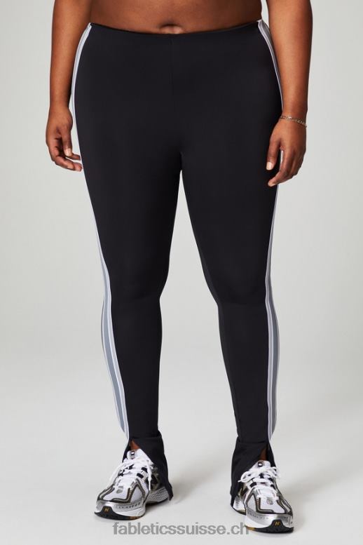 femmes motion365+ pantalon à rayures torsadées B0B6R48 noir/nuage de pluie Fabletics