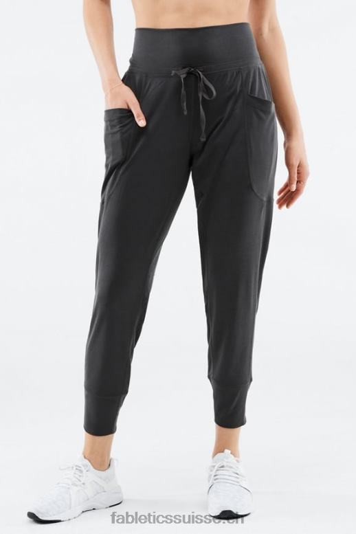 femmes pantalon à cordon de serrage en maille élégante B0B6R158 marine foncé/bleu électrique Fabletics