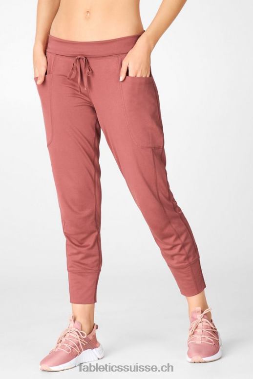 femmes pantalon à cordon de serrage en maille élégante B0B6R159 peluche rose/violette/tapioca Fabletics