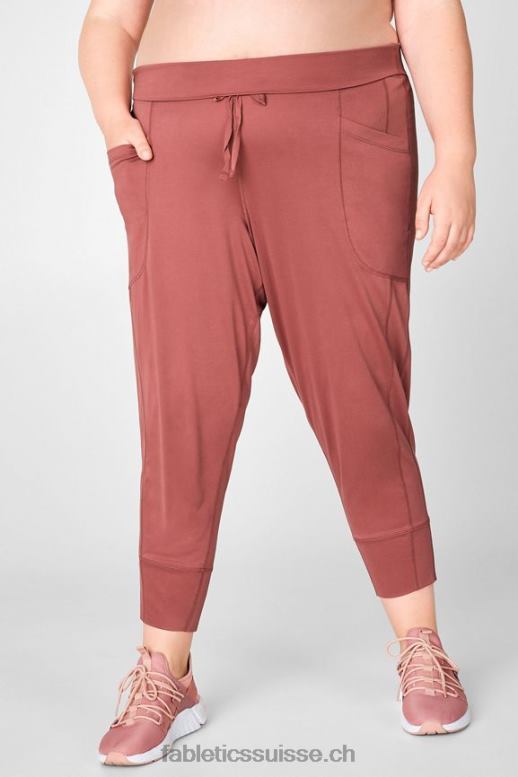 femmes pantalon à cordon de serrage en maille élégante B0B6R160 soleil de l'après-midi/crème au beurre rose Fabletics