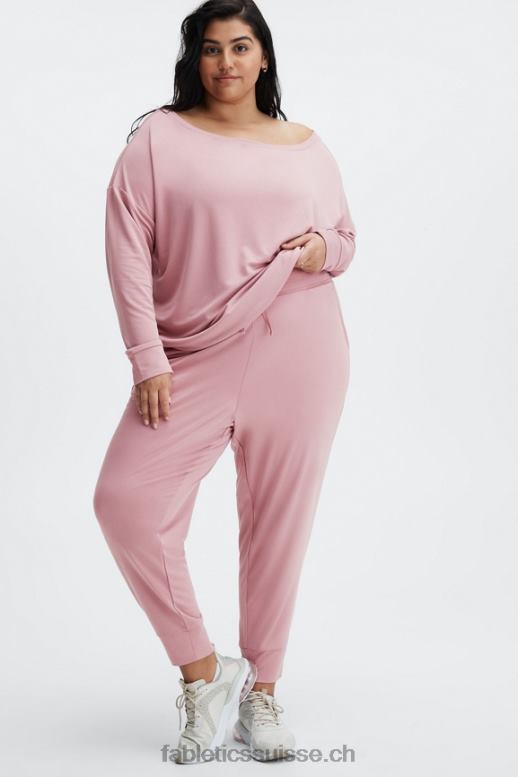 femmes pantalon à cordon de serrage en tricot éco-élégant B0B6R102 bleu marine/logo réfléchissant Fabletics