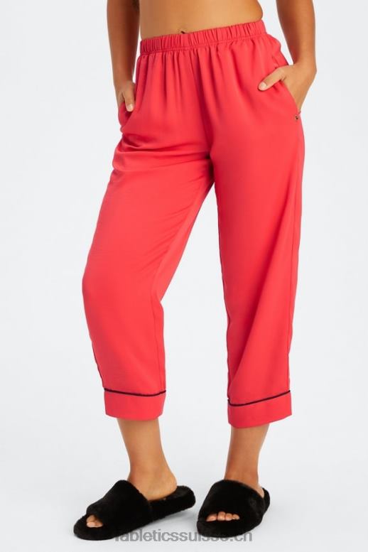femmes pantalon court ecosatin B0B6R51 rouge fraise/noir Fabletics