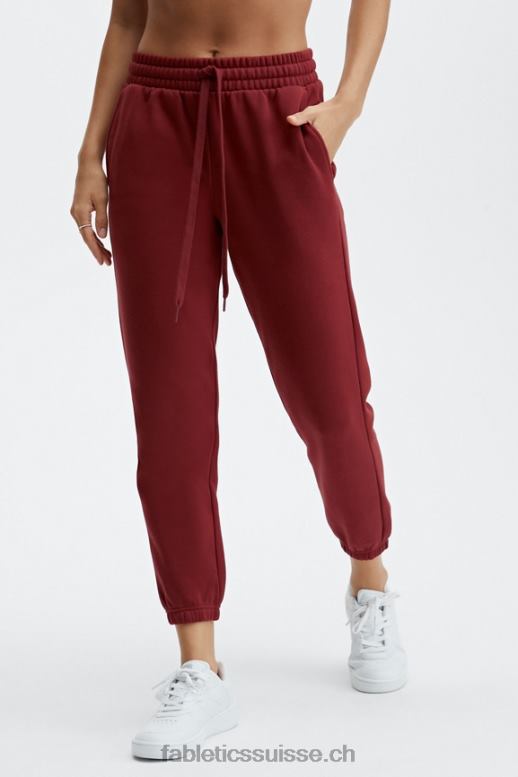 femmes pantalon de survêtement classique incontournable B0B6R167 barre de logo rouge foncé/la Fabletics