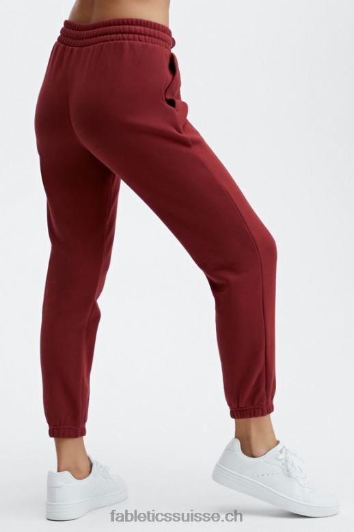 femmes pantalon de survêtement classique incontournable B0B6R167 barre de logo rouge foncé/la Fabletics