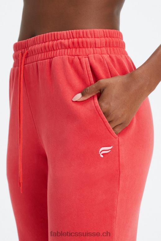 femmes pantalon de survêtement en polaire pour toujours B0B6R73 merisier électrique lavé/blanc Fabletics