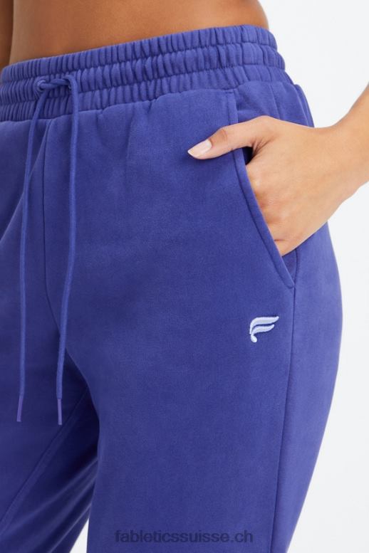 femmes pantalon de survêtement en polaire pour toujours B0B6R74 indigo délavé/blanc Fabletics