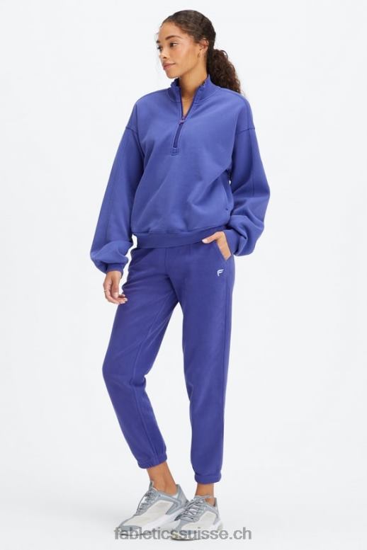 femmes pantalon de survêtement en polaire pour toujours B0B6R74 indigo délavé/blanc Fabletics