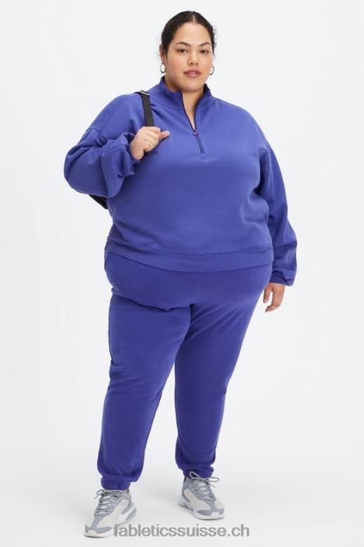 femmes pantalon de survêtement en polaire pour toujours B0B6R75 indigo délavé/blanc Fabletics
