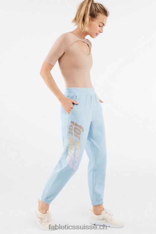 femmes pantalon de survêtement graphique reina B0B6R145 pierre bleue/avant Fabletics
