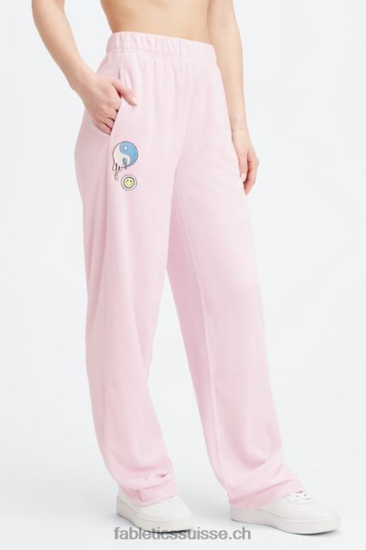 femmes pantalon de survêtement large en tissu éponge B0B6R136 évasion rose grande folie estivale/argent réfléchissant Fabletics