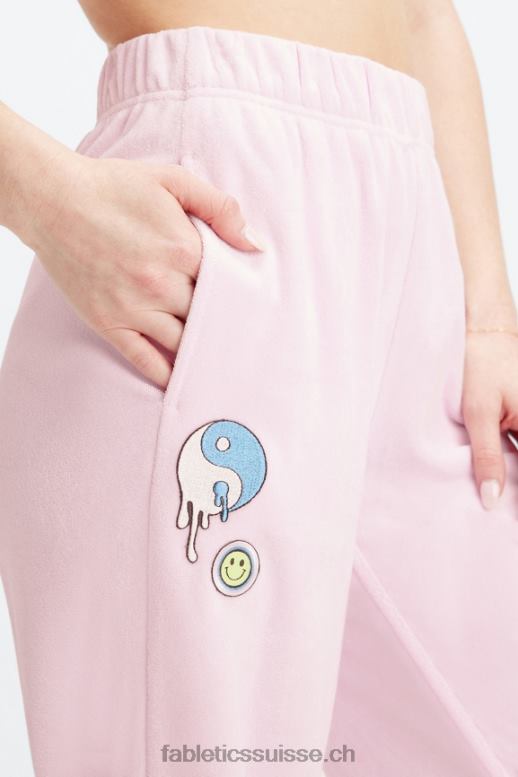 femmes pantalon de survêtement large en tissu éponge B0B6R136 évasion rose grande folie estivale/argent réfléchissant Fabletics