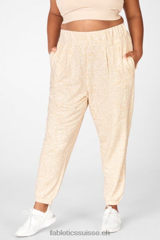 femmes pantalon de survêtement slim cloe B0B6R230 miel lait magma/blanc Fabletics