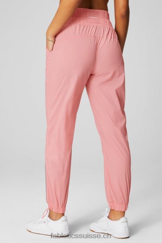 femmes pantalon en nylon passepoilé à taille ultra haute B0B6R7 rouge blush/argent réfléchissant Fabletics