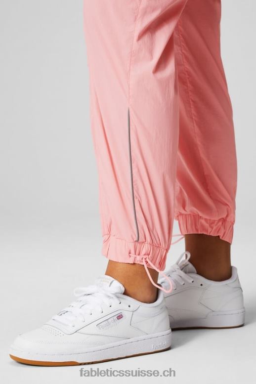 femmes pantalon en nylon passepoilé à taille ultra haute B0B6R7 rouge blush/argent réfléchissant Fabletics