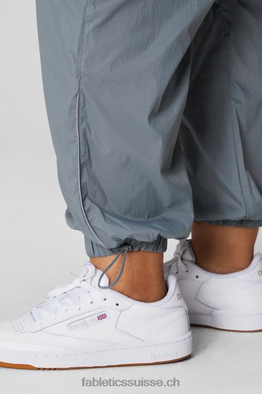 femmes pantalon en nylon passepoilé à taille ultra haute B0B6R9 nuage d\'orage/argent réfléchissant Fabletics