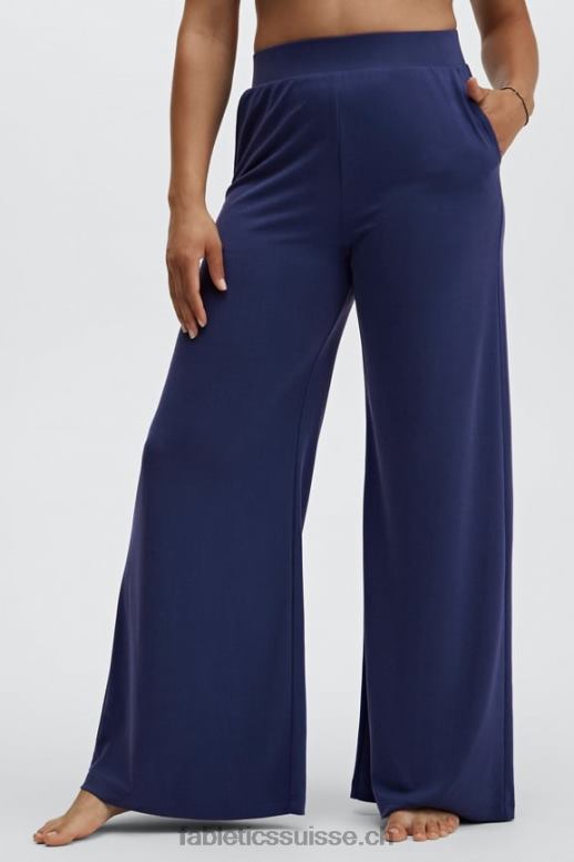 femmes pantalon large en maille élégante B0B6R193 blanc/rose peluche multi Fabletics