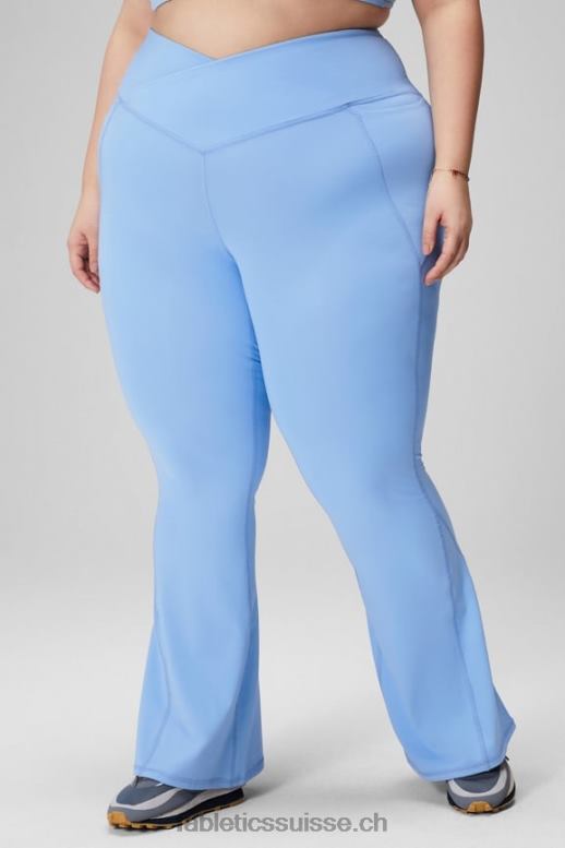 femmes évasé croisé à taille haute B0B6R45 noir/argent réfléchissant Fabletics