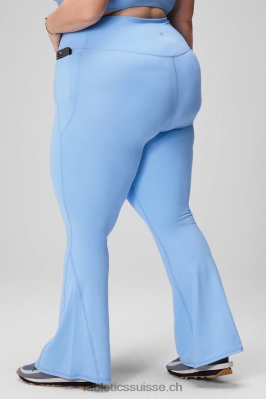 femmes évasé croisé à taille haute B0B6R45 noir/argent réfléchissant Fabletics
