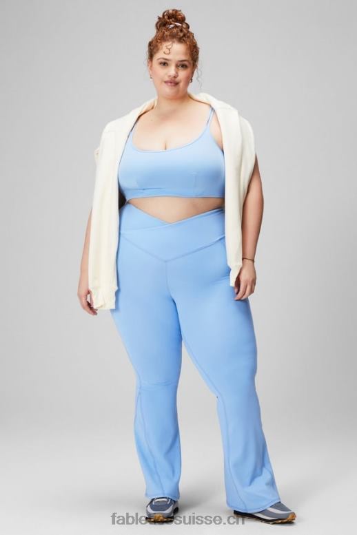 femmes évasé croisé à taille haute B0B6R45 noir/argent réfléchissant Fabletics
