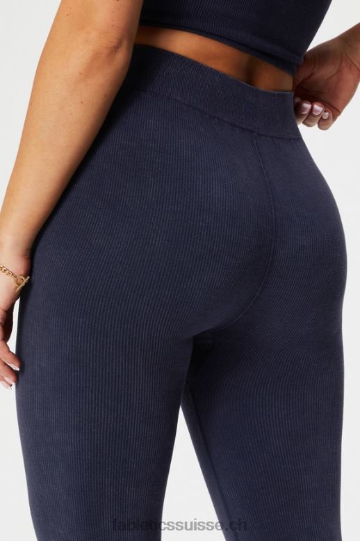 femmes évasement fendu taille haute sans couture nuage B0B6R1 indigo foncé Fabletics