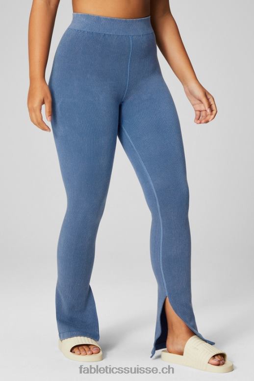 femmes évasement fendu taille haute sans couture nuage B0B6R2 indigo clair Fabletics