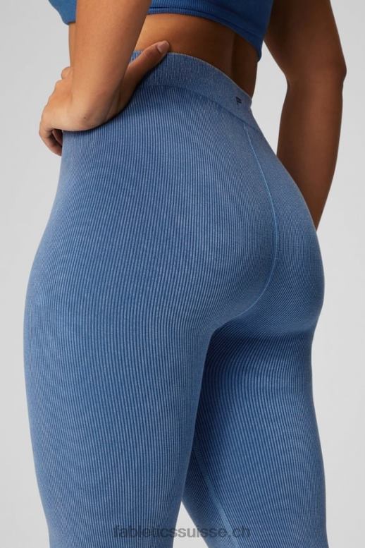 femmes évasement fendu taille haute sans couture nuage B0B6R2 indigo clair Fabletics