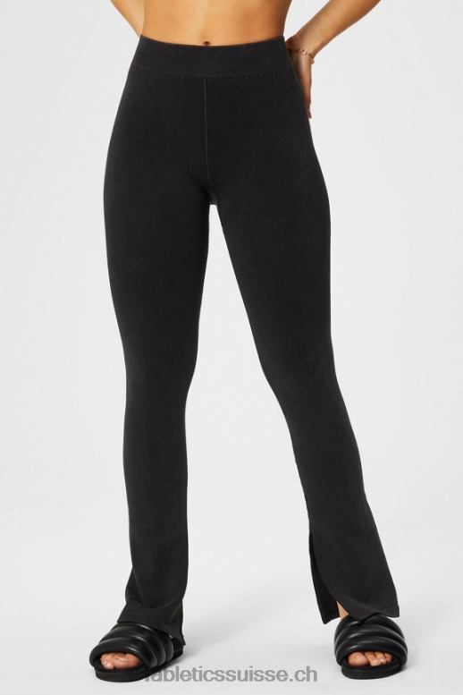 femmes évasement fendu taille haute sans couture nuage B0B6R3 millésime noir Fabletics