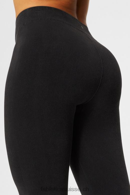 femmes évasement fendu taille haute sans couture nuage B0B6R3 millésime noir Fabletics