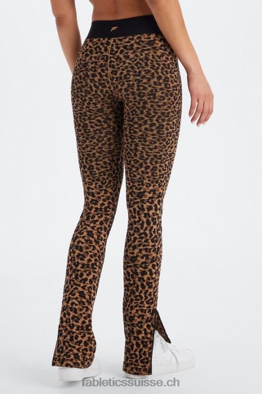 femmes évasement fendu taille haute sans couture nuage B0B6R4 guépard ondulé/noir Fabletics