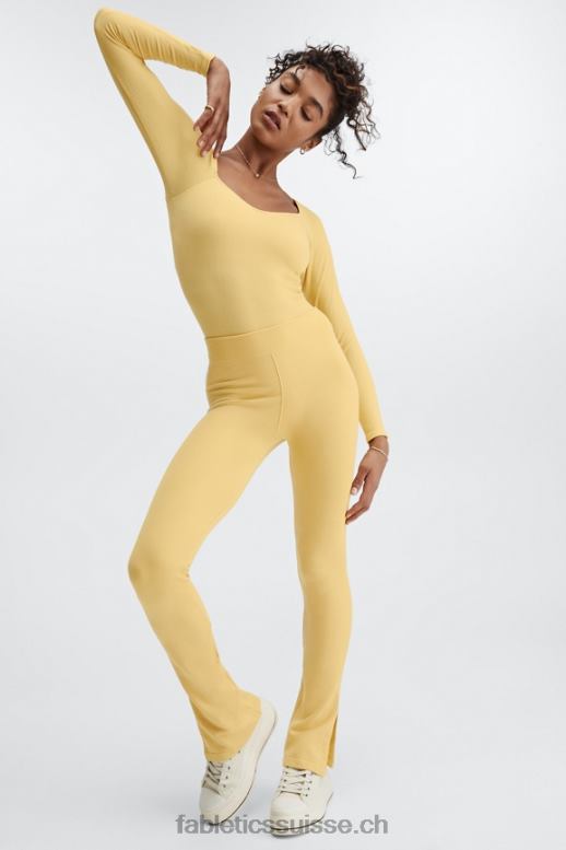 femmes évasement fendu taille haute sans couture nuage B0B6R5 orange passion/argent réfléchissant Fabletics