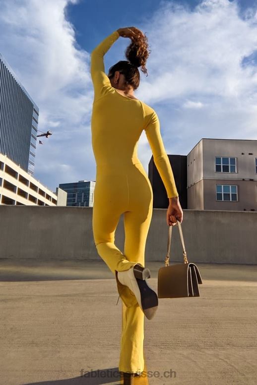 femmes évasement fendu taille haute sans couture nuage B0B6R5 orange passion/argent réfléchissant Fabletics