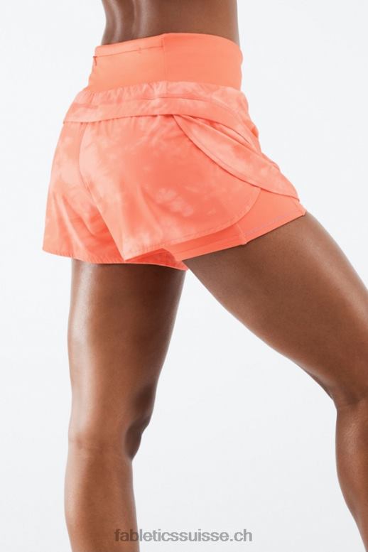 femmes austyn court B0B6R570 corail brume statique/réfléchissant argent Fabletics