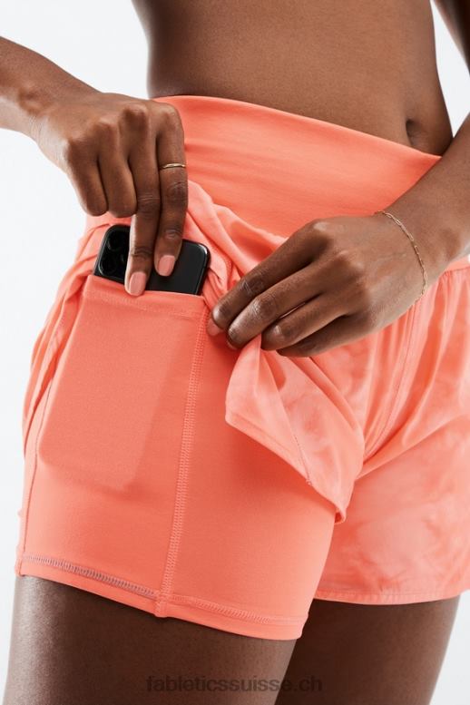 femmes austyn court B0B6R570 corail brume statique/réfléchissant argent Fabletics