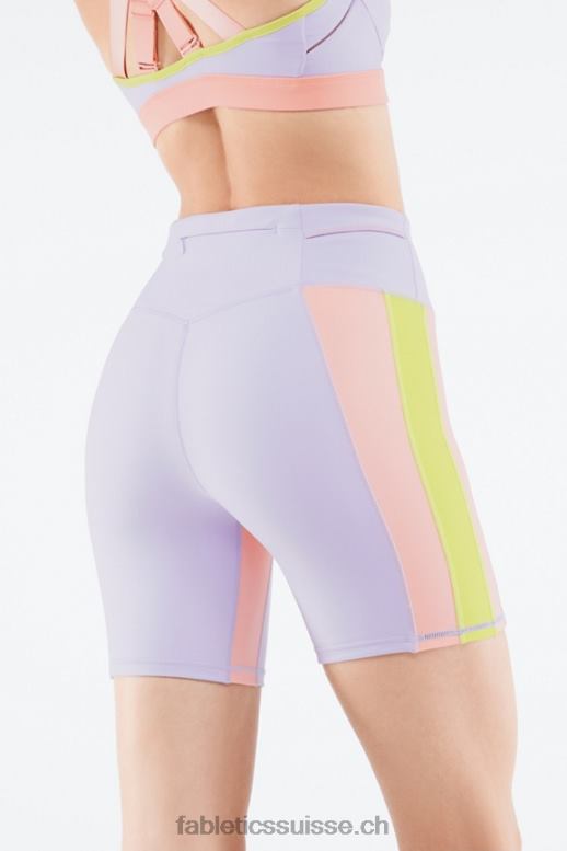 femmes court trinity taille haute 7" B0B6R550 violet cosmo/gris menthe Fabletics