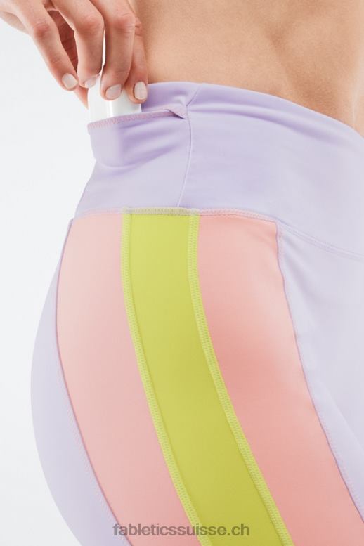 femmes court trinity taille haute 7\" B0B6R550 violet cosmo/gris menthe Fabletics