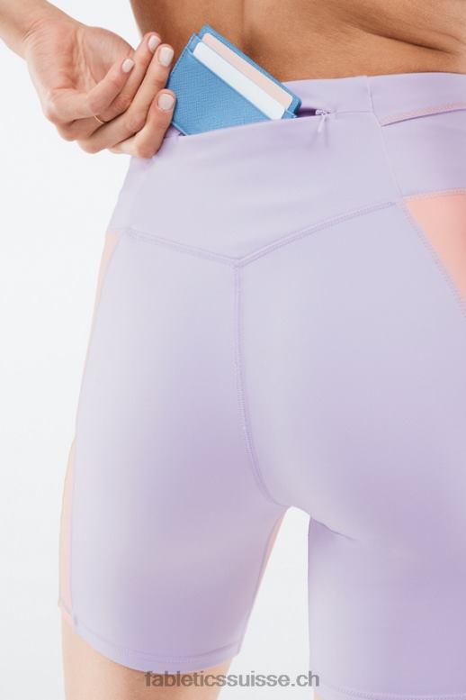 femmes court trinity taille haute 7\" B0B6R550 violet cosmo/gris menthe Fabletics