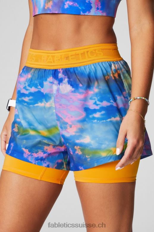 femmes longueur perforée 5\" courte B0B6R595 étouffant/soleil de l\'après-midi/argent réfléchissant Fabletics