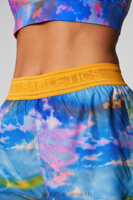 femmes longueur perforée 5\" courte B0B6R595 étouffant/soleil de l\'après-midi/argent réfléchissant Fabletics