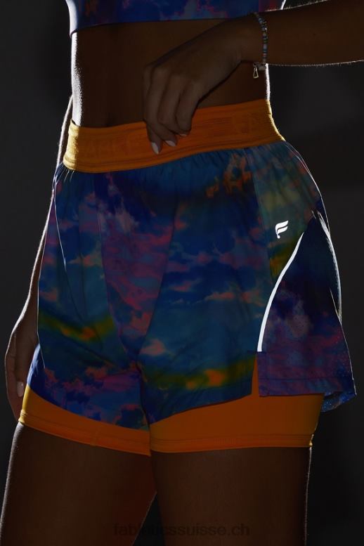 femmes longueur perforée 5\" courte B0B6R595 étouffant/soleil de l\'après-midi/argent réfléchissant Fabletics