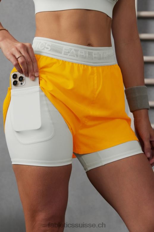 femmes longueur perforée 5\" courte B0B6R596 soleil d\'après-midi/gris menthe/argent réfléchissant Fabletics