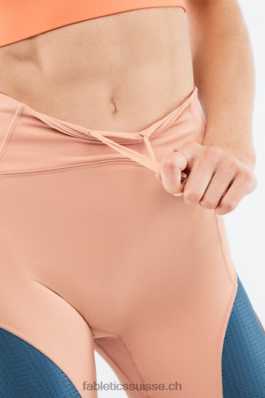 femmes motion365 à taille haute court 6\" B0B6R541 bouleau/vraie sarcelle/éclat d\'orange Fabletics
