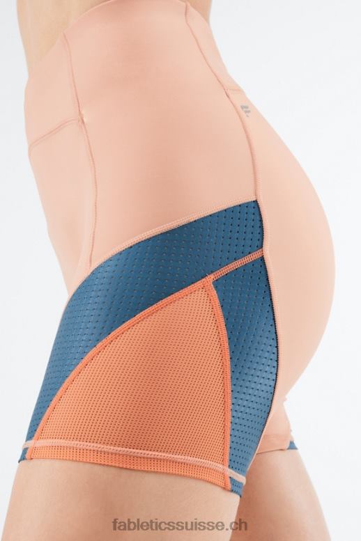 femmes motion365 à taille haute court 6\" B0B6R541 bouleau/vraie sarcelle/éclat d\'orange Fabletics