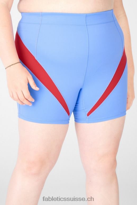 femmes motion365 taille haute court 6" B0B6R594 bleu cristal/kaki Fabletics