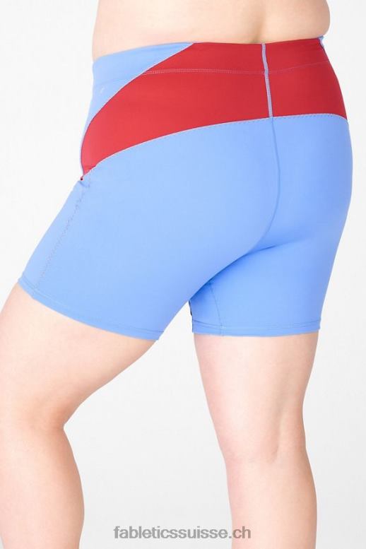 femmes motion365 taille haute court 6\" B0B6R594 bleu cristal/kaki Fabletics