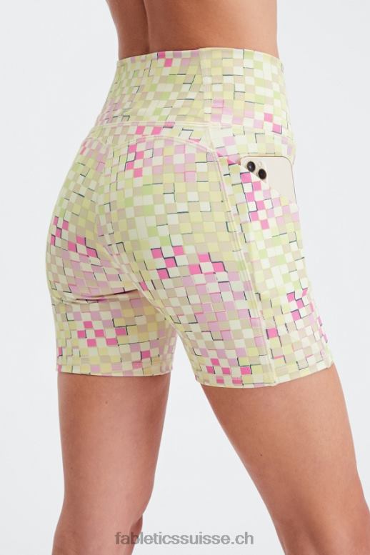 femmes oasis pureluxe short taille haute 6'' 13 B0B6R303 blanc/micro point Fabletics