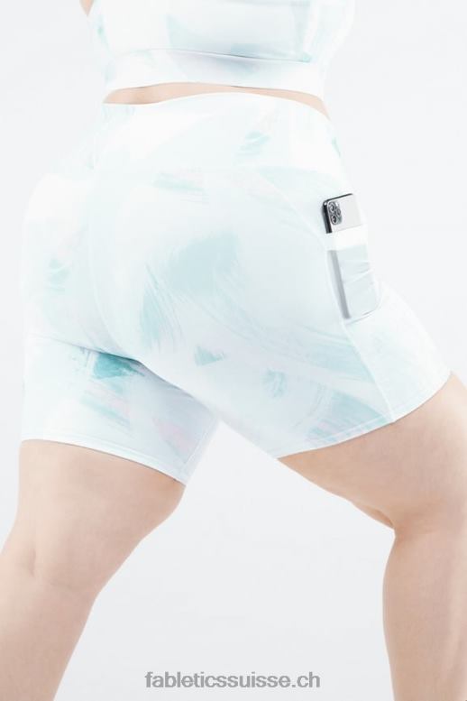 femmes on-the-go powerhold taille haute 6'' court 9 B0B6R269 blanc chaud/argent réfléchissant Fabletics