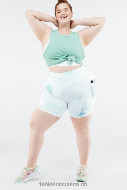 femmes on-the-go powerhold taille haute 6\'\' court 9 B0B6R269 blanc chaud/argent réfléchissant Fabletics