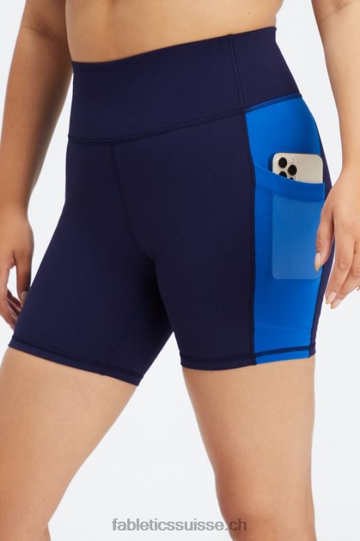 femmes on-the-go powerhold taille haute 6'' short 5 B0B6R249 marine foncé/bleu électrique Fabletics