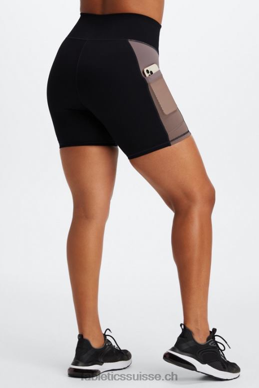 femmes on-the-go powerhold taille haute 6'' short 7 B0B6R259 noir/fumé Fabletics