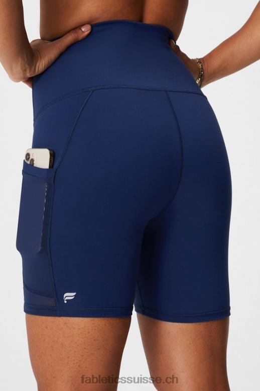 femmes on-the-go powerhold ultra hw 6\'\' court B0B6R391 daisy field check/deep navy Fabletics
